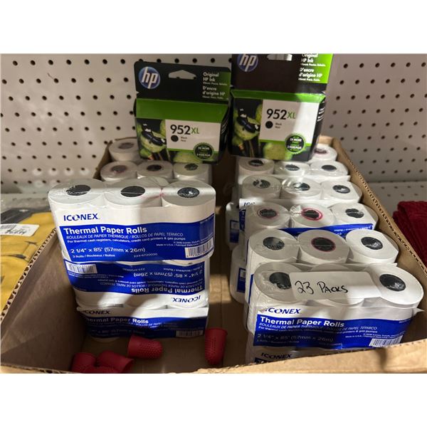 HP 952XL Black Ink Cartridges and ICONEX Thermal Paper Rolls