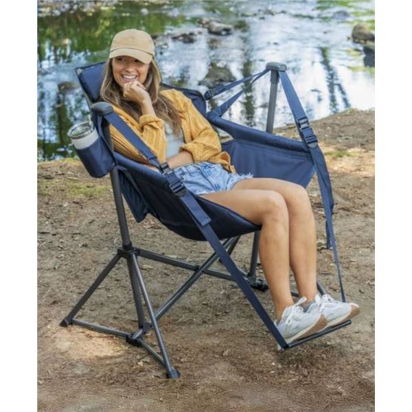 Rio Swinging Hammock Chair with Footrest, Weight Capacity 300 lbs