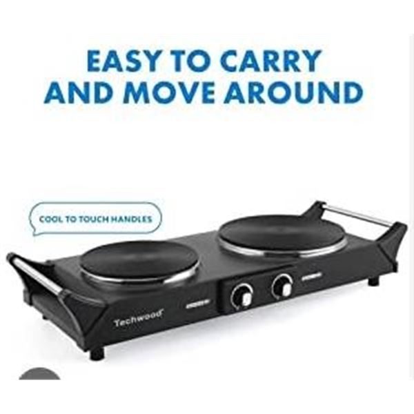 Techwood Double Hot Plate, Model ES-3203, 120V 500W-1300W