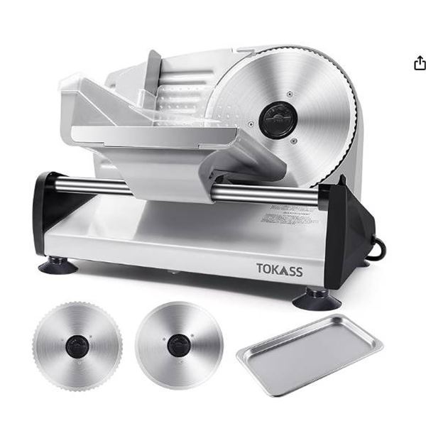 Cusimax CMFS-2201 Food Slicer, 200W, 120V, with Adjustable Thickness