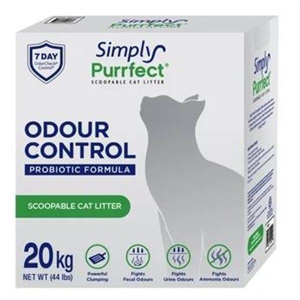 Simply Purrfect Scoopable Cat Litter – Odour Control, 20 kg (44 lbs)