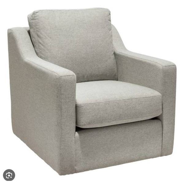 Minhas Laurent Smoke Fabric Swivel Chair