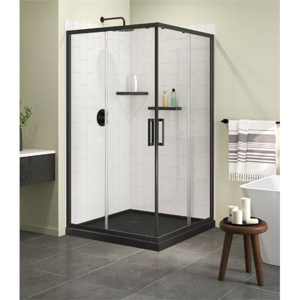 MAAX Shower Drain In Matte Black floor only