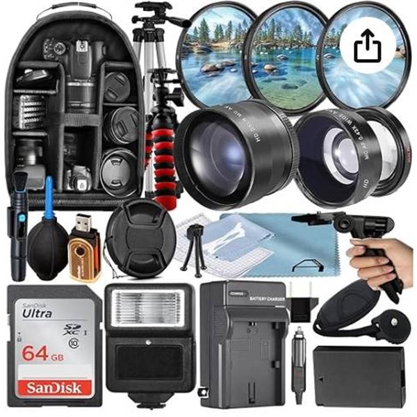 A-Cell 58mm Accessory Bundle for Canon EOS Rebel Cameras