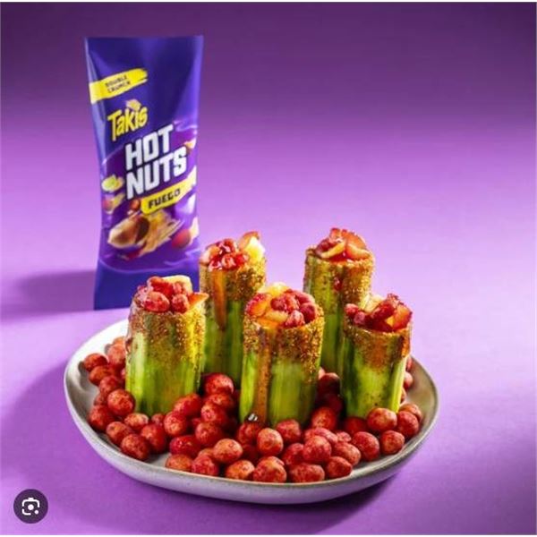 Takis Hot Nuts Fuego 12 x 90 g Packs with Chili Pepper and Lime Flavor
