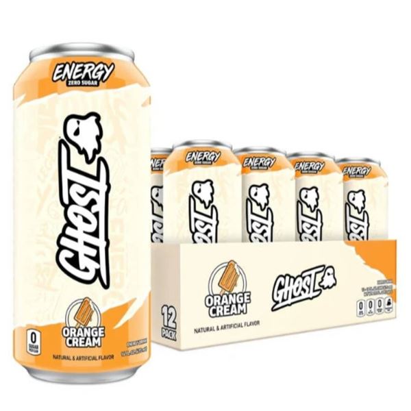 Ghost Energy Zero Sugar Orange Cream Energy Drink 12-Pack, 473 mL Cans