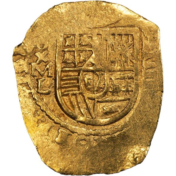 MEXICO, Mexico City, gold cob 4 escudos, 1680/79 L, Jeweled Cross (1680-98), unique, PCGS AU55, ex-1