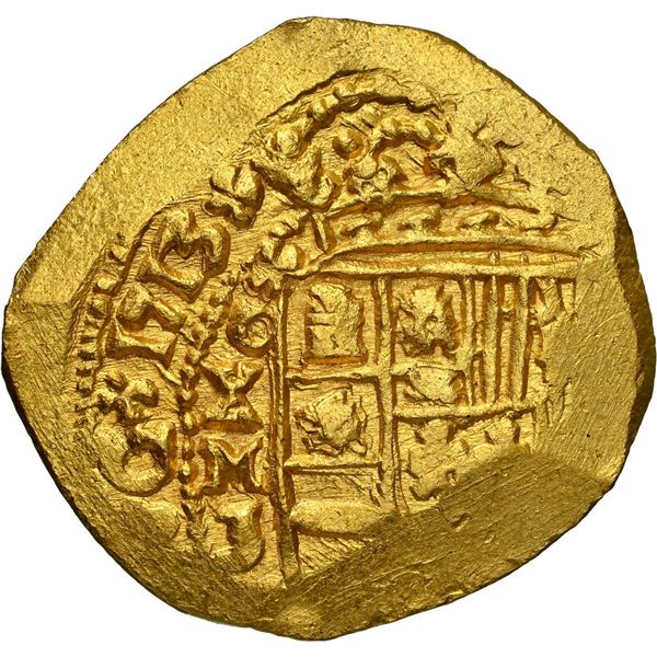 MEXICO, Mexico City, gold cob 4 escudos, 1713 J, NGC MS 64 (1715 Fleet Shipwreck Label), ex-McGregor
