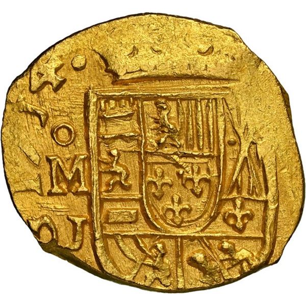 MEXICO, Mexico City, gold cob 1 escudo, 1714 J, date 17J4 with J for second 1, very rare, NGC MS 64
