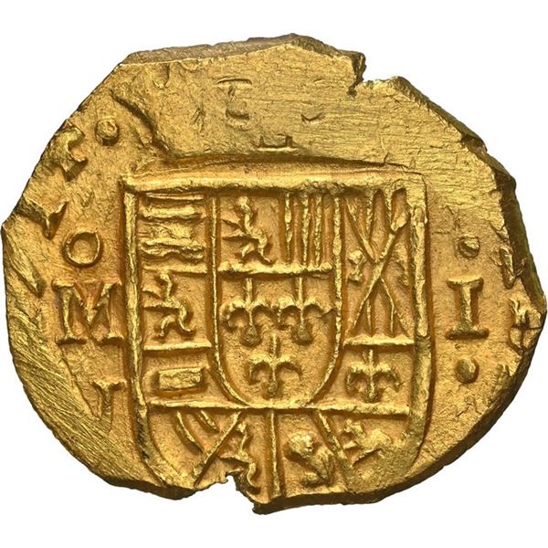 MEXICO, Mexico City, gold cob 1 escudo, 1714 J, NGC MS 63 (1715 Fleet Shipwreck Label).