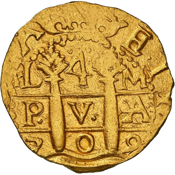 PERU, Lima, gold cob 4 escudos, 1709 M, rare, NGC MS 63 (1715 Fleet Shipwreck Label), finest known i