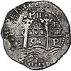 Image 1 : BOLIVIA, Potosí, cob 8 reales, 1654 E, •PH• at top, •8• above cr