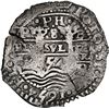 Image 1 : BOLIVIA, Potosí, cob 8 reales, 1654 E, •PH• at top, NGC XF details / saltwater dam