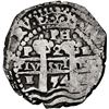 Image 1 : BOLIVIA, Potosí, cob 2 reales, 1654 E, •PH• at top, NGC VF details / saltwater dam