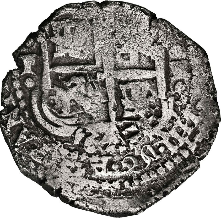 1654 BOLIVIA, Potosí, cob 2 reales, 1654 E, •PH• at top, NGC VF details ...