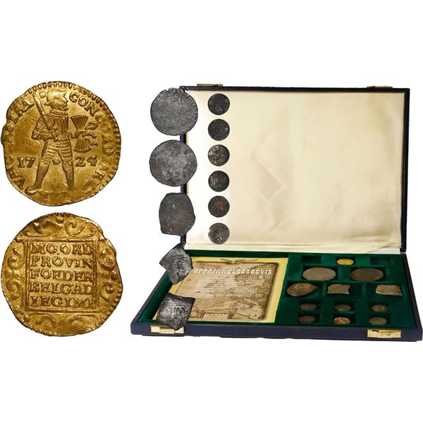 VARIOUS COUNTRIES, original promotional set of one Dutch gold ducat, two Dutch ducatoons, three Mexi