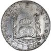Image 1 : MEXICO, Mexico City, pillar 8 reales, Philip V, 1734 MF, NGC UNC details / saltwater damage, cleaned