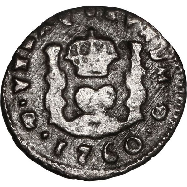 GUATEMALA, Guatemala City, pillar ½ real, Ferdinand VI, 1760, rare.