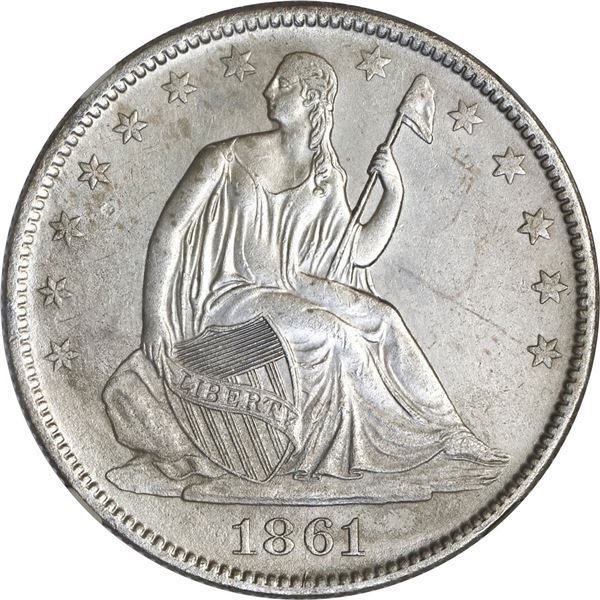 UNITED STATES, New Orleans mint, Seated Liberty half dollar, 1861-O, Confederate States issue (die W