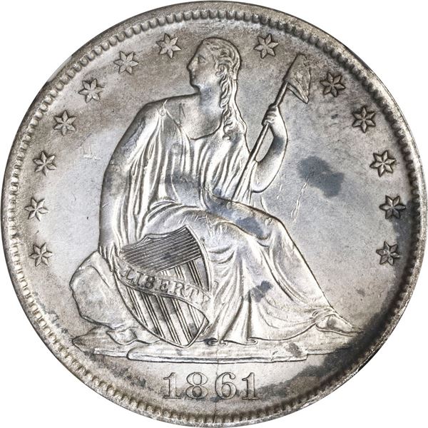 UNITED STATES, New Orleans mint, Seated Liberty half dollar, 1861-O, Confederate States issue (die W