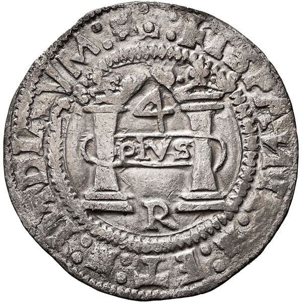 MEXICO, Mexico City, 4 reales, Charles-Joanna, "Early Series," assayer Latin R (Rincón) at bottom be