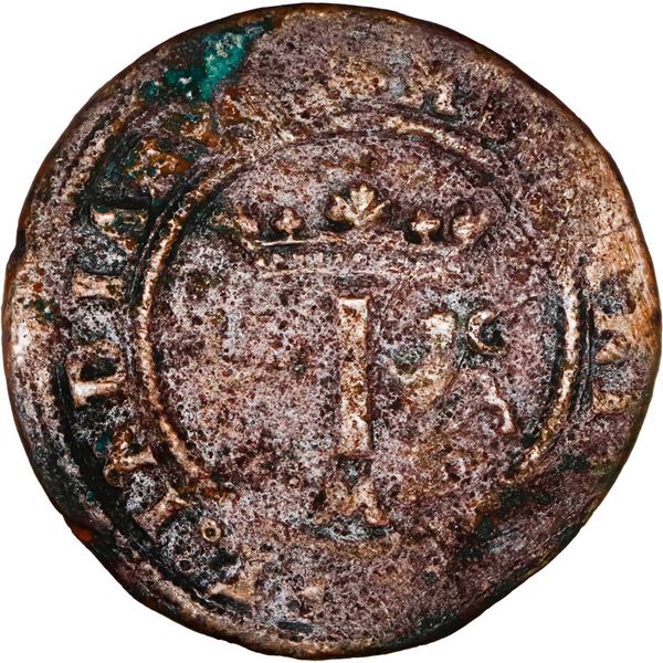 MEXICO, Mexico City, copper 4 maravedís, Charles-Joanna, "Late Series," no assayer (period of assaye