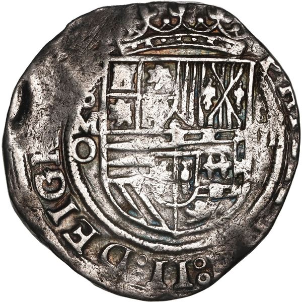 MEXICO, Mexico City, cob 4 reales, Philip II, assayer O below mintmark oM to left, denomination o-II