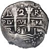 Image 1 : PERU, Lima, cob 2 reales, 1687 R.
