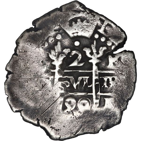 PERU, Lima, cob 2 reales, 1690 R.