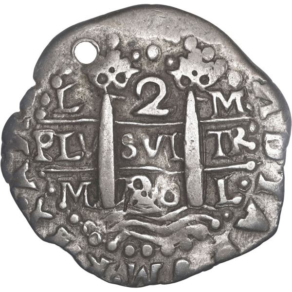 PERU, Lima, cob 2 reales Royal (galano), 1720 M, ex-Christensen.