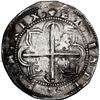Image 2 : BOLIVIA, Potosí, cob 8 reales, Philip II, assayer L (1st period), "Seville" lions, D,G, in legend.