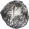 Image 2 : BOLIVIA, Potosí, cob 8 reales, Philip II, assayer B (5th period, border of x's on obverse, early sty