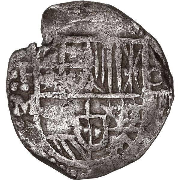 BOLIVIA, Potosí, cob 4 reales, Philip III, assayer M (pre-dated type), quadrants of cross transposed