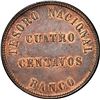 Image 2 : ARGENTINA (Confederation), struck in Birmingham, England, copper 4 centavos, 1854, NGC MS 62 BN.