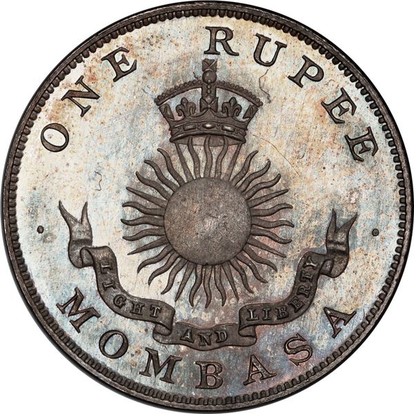 BRITISH EAST AFRICA, Mombasa, struck at the Heaton Mint in Birmingham, England, specimen 1 rupee, 18
