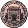 Image 1 : CANADA, Province of Canada, Bank of Montreal (struck in England), copper "front view" half penny tok