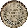 Image 2 : CHILE, Santiago, 5 pesos, 1927, wide 5 variety, NGC MS 65 (Colección Val y Mexía Label).