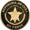 Image 2 : CUBA, Havana mint, gold proof piefort 100 pesos, 1989, First Train in England, very rare, NGC PF 69 