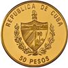 Image 2 : CUBA, struck at the Tower Mint in England, gilt brass proof piefort 50 pesos, 1995, Henry Morgan, NG