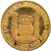 Image 2 : DOMINICAN REPUBLIC, gilt copper proof piefort pattern 100 pesos (off-metal strike), 1980, Enriquillo