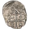 Image 1 : PANAMA, cob ½ real, Philip II, assayer P-M, quadrants of cross transposed, extremely rare, NGC mint 