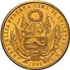 Image 2 : PERU, Lima, gold 8 escudos, 1863/2 YB, NGC UNC details / cleaned, ex-Almenara.