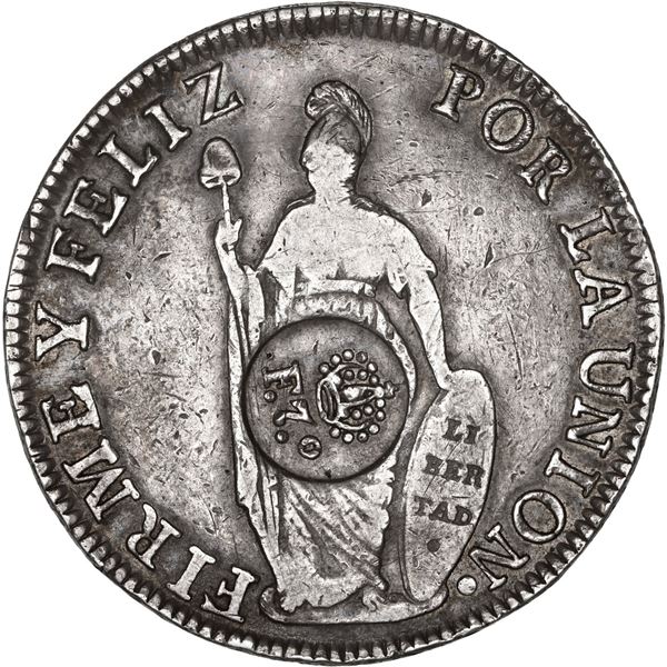 PHILIPPINES (under Spain), Manila, 8 reales, Ferdinand VII, crowned-F.7.o countermark (Type V, 1832-