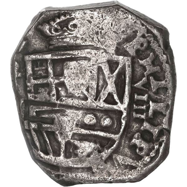 SPAIN, Toledo, cob 8 reales, Philip IV, 1651 Y, rare.