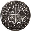 Image 2 : SPAIN, Segovia, milled 2 reales, Philip IV, 1652 with 5/2, assayer BR in monogram, rare.