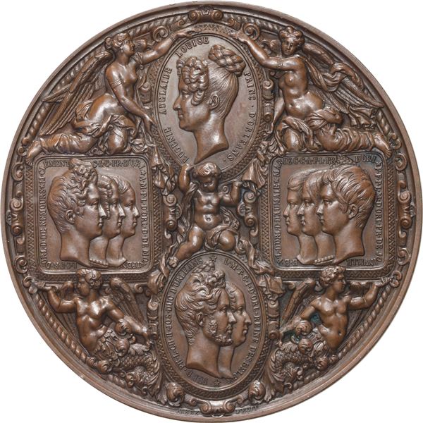 FRANCE, large bronze medal, Louis Philippe I, 1833, visit of the royal family to the Paris Mint, by
