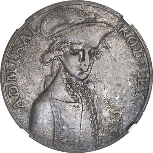 GREAT BRITAIN, bronze medal, 1781, Admiral G.B. Rodney / Capture of St. Eustatius, NGC XF 40 BN, ex-