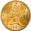Image 1 : UNITED STATES, New Orleans mint, gold Coronet Liberty Head eagle ($10), 1901-O, PCGS MS62.