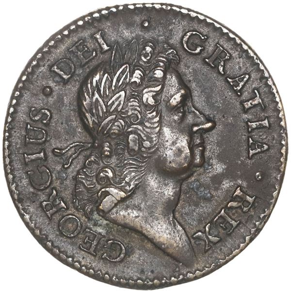UNITED STATES, colonial, copper Rosa Americana penny, George I, 1722, UTILE DULCI variety.
