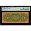 Image 2 : ARGENTINA, Rosario, Banco Argentino, 5 pesos remainder, 1-9-1866, serial 1969, series E, PMG UNC 61,